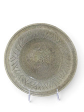 THAI Southeast Asian Sawankhalok Sukhothai Style CELADON Crackle Pottery Bowl picture
