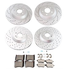 Fits Mercedes Benz S550, S550E S560 Front and Rear Brake Pads & Rotors picture