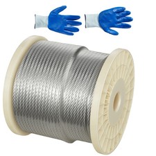 Uimoso Galvanized Carbon Steel Wire Rope 1/4 in 7x19, 250 ft Cable for Railing picture