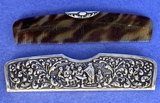 VINTAGE-HERBERT HOOIJKAAS-HH-900 SILVER-COMB CASE & COMB-FAUX TORTOISESHELL ￼ picture