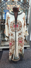 Antique Chinese Embroidered Silk Woman’s Long Robe Jacket Qing Era Floral picture