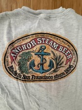 Vintage Anchor Steam Beer T-Shirt 1986 Graphic San Francisco Brewing Gray Tee picture