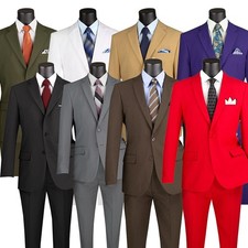 Lucci by Vinci Men's Regular Fit 2-Piece Solid Color Suit picture
