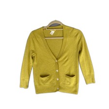 J.Crew 100% Chartreuse Yellow/Green Cashmere Cardigan S Excellent picture
