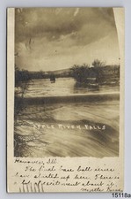 1907 RPPC Apple River Falls & Bridge Myrtle Knox Hanover Illinois IL Postcard picture