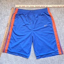 Vintage Nike Basketball Shorts Baggy Loose Mens Large Blue Orange Stripes Knicks picture