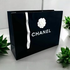 New Chanel Classic Black Lg Shopping Gift Bag  17” x 12.125” x 5”  Ribbon Rose picture