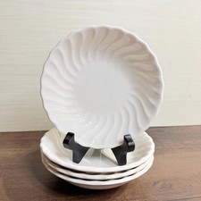 4 VTG 70s Johnson Brothers Snowhite Regency Dessert Bowls English White Swirl picture