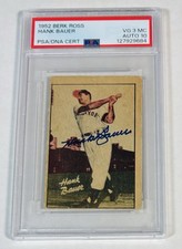 1952 Berk Ross Hank Bauer PSA 3 AUTO 10 GEM MINT Baseball Card  0 Higher d. 2007 picture