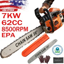 62CC 2-Stroke Gasoline Chainsaw Powered Wood Cutting Engine Gas 20inch Chain Saw picture
