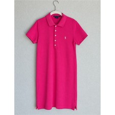 Ralph Lauren Sport Pink Polo Dress Short Sleeve Collared Cotton Size L picture