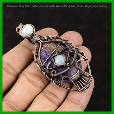 Copper Charoite Gemstone Rainbow Moonstone Wedding Anniversary Pendant Jewelry picture