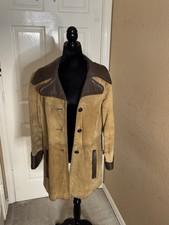 Vintage Women 70s Suede Leather Jacket Sz 12 Lined Western Hippie picture