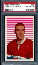 1963-64 PARKHURST NHL HOCKEY #22 Jean-Guy Talbot PSA 8 NM-MT Montreal Canadiens picture