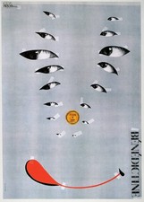 Original Benedictine Vintage Liqueur Poster by Makato Saito c1990 picture