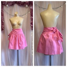 Vintage Y2K 2000s Mini Skirt Bubblegum Pink Wrap Style Coquette Preppy One Size picture