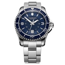 Victorinox Swiss Army Men's Maverick Navy Blue Dial Steel Bracelet Watch 241602 picture