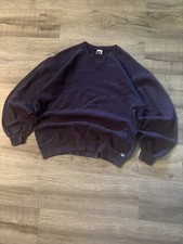 Vintage Russell Athletic Blank Crewneck Sweatshirt 90s Made In USA Plum Wine L picture