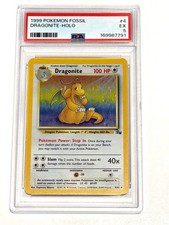 1999 Pokemon Fossil Dragonite Holo 4/62 Unlimited PSA 5 Excellent picture