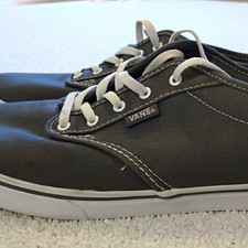 VANS Vans Unisex Canvas Low-Top Sneaker Gray/White Lace-Up US 10 picture