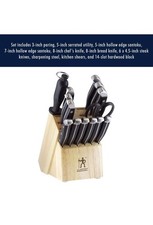 J.A. HENCKELS Fine Edge Stamped Blade 15-Piece Knife Set Natural - BRAND NEW picture