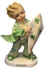 Vintage Japan Lefton's March Boy w St Patrick's Day Shamrock Kite Japan Read picture