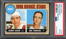 1968 Topps #247 Johnny Bench Rookie PSA 4 Vintage HOF RC Baseball Card (6162) picture