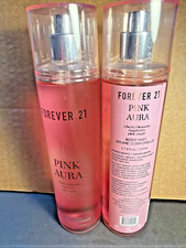 (2)Forever 21 Pink Aura Body Mist Spray Cherry Blossom Raspberry Pink Sugar 8 oz picture
