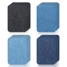20 Premium Ironon Denim Patches for Jeans Repair, 4 Shades of Blue 4.3 x 2.9