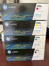 Genuine New HP 410A Toner 4PK CF410A, CF411A, CF412A, CF413A (CF410AQ) OPEN BOX picture