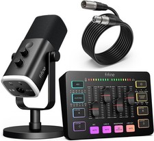 Dynamic XLR/USB Gaming Microphone Set with Streaming Audio Mixer-Podcast Record picture