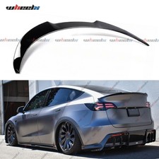 V STYLE HIGHKICK SPORT GLOSSY BLACK TRUNK SPOILER WING FOR 2020-24 TESLA MODEL Y picture