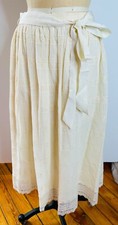 EUC VTG 70'S IVORY LACE FULL PLEATED PRAIRIE HIPPY BOHO SKIRT*S/M picture
