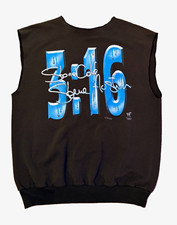 WWF Stone Cold Steve Austin 3:16 Graphic Black Sleeveless Cotton Sweatshirt M picture