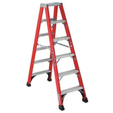 Louisville Fm1406hd 6 Ft Fiberglass Twin Stepladder, 375 Lb Capacity picture