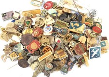 Huge Job Lot Approx 800 Grams Vintage Badges, Pins, Some FOBs etc Various Themes picture