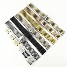 Rugged Stainless Steel Watch Straps Unisex Business Wristbands 12-22mm Universal picture