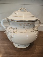 Antique white ironstone chamber slop pot HAYNES BALTO Stamped With Lid 1890's picture