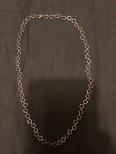 retired James Avery Sterling Silver Multi-Open-Star Link Chain Necklace picture