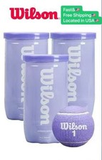 6 Pcs ( 3 CAN ) WILSON INTRIGUE PURPLE Tennis Balls, High Elastic Training Balls picture