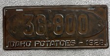 Vintage Idaho Potato 1928 License Plate picture
