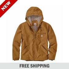 Carhartt 104392 Men Washed Duck Sierra Jacket Sherpa Lined / FULL SIZE - NEW picture