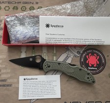 Spyderco DLT Exclusive Delica 4 LW C11FPCWODBK - OD Green FRN - Black CruWear picture