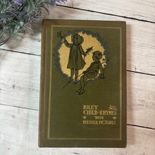 Riley Child Rhymes w Hoosier Pictures Antique 1898 HC Illustrated Poetry Book picture