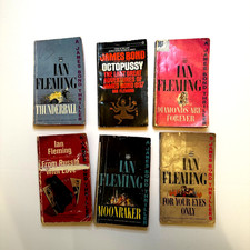 VTG James Bond 007 Lot of 6 Paperbacks Ian Fleming Signet Octopussy 1st Printing picture