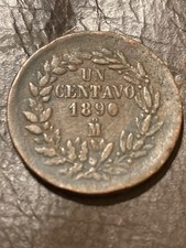 1890 Mo Mexico 1 One Un Centavo Old Copper Coin KM 391.6 picture