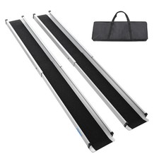 Ruedamann 6FT Telescoping Wheelchair Ramp Aluminum Portable Non-Slip 600lbs 2PCS picture