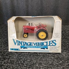 1980's ERTL Vintage Vehicles Massey-Harris 44 Tractor w/ Case 1:43 Diecast 1947 picture