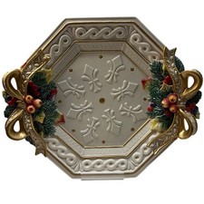Fitz and Floyd Classics Snowy Woods Octagonal Platter Christmas Tray 12in picture