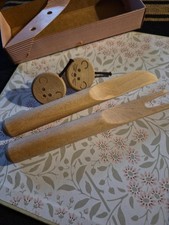 Aarikka Cheese Set Cat Cheese Markers Wooden FINLAND Boxed Vtg MCM NIB  picture